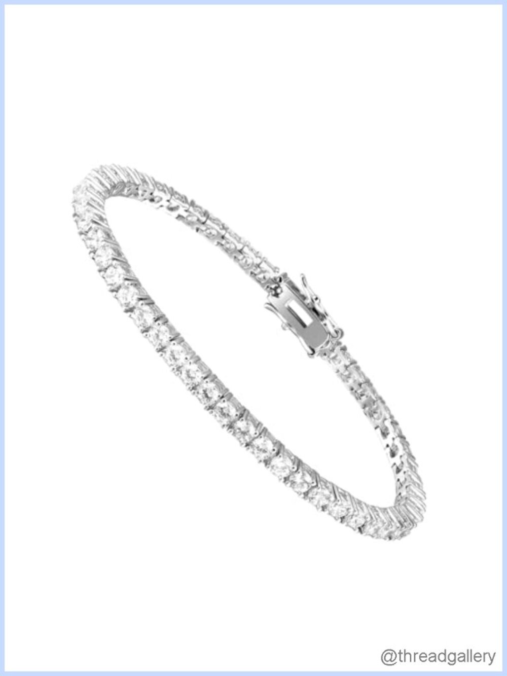 18K White Gold Plated 3mm CZ Classic Tennis Bracelet for Women Men